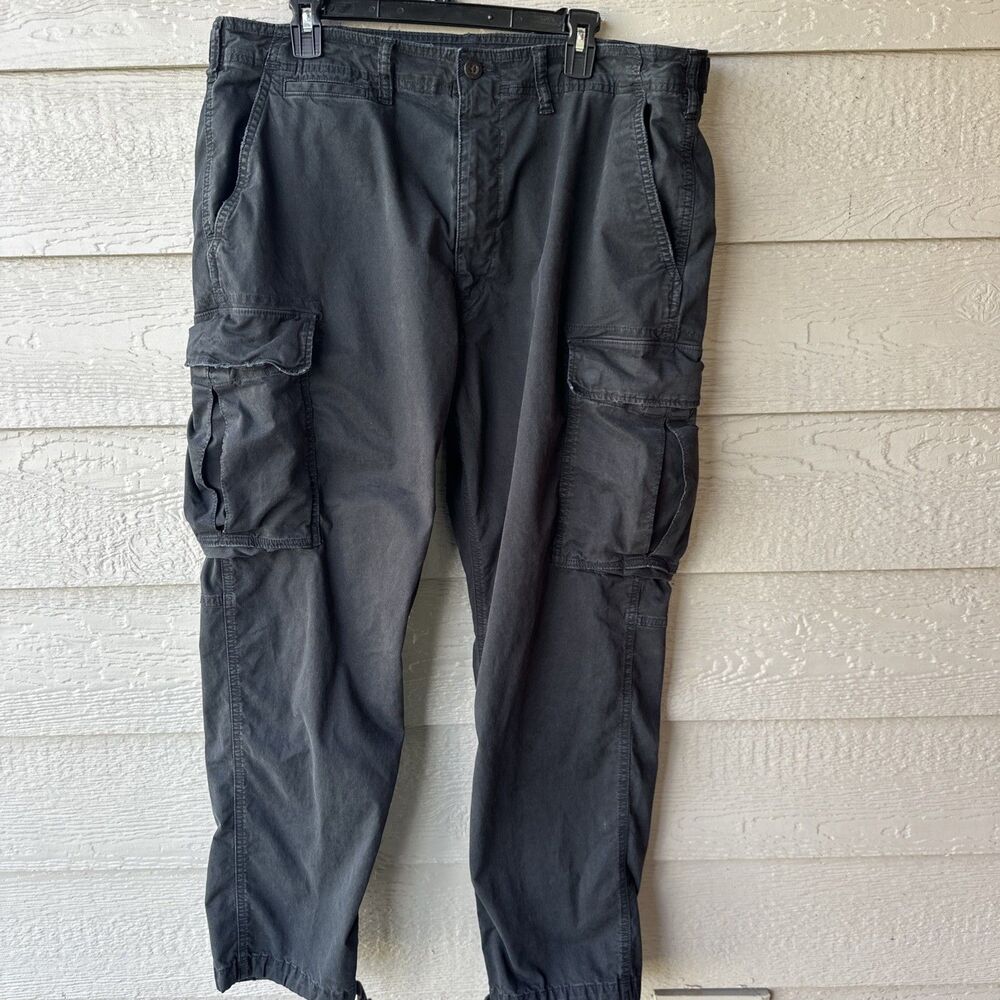 American Eagle Flex Mens 38x32 Cargo Pants Black Stretch Utility Streetwear